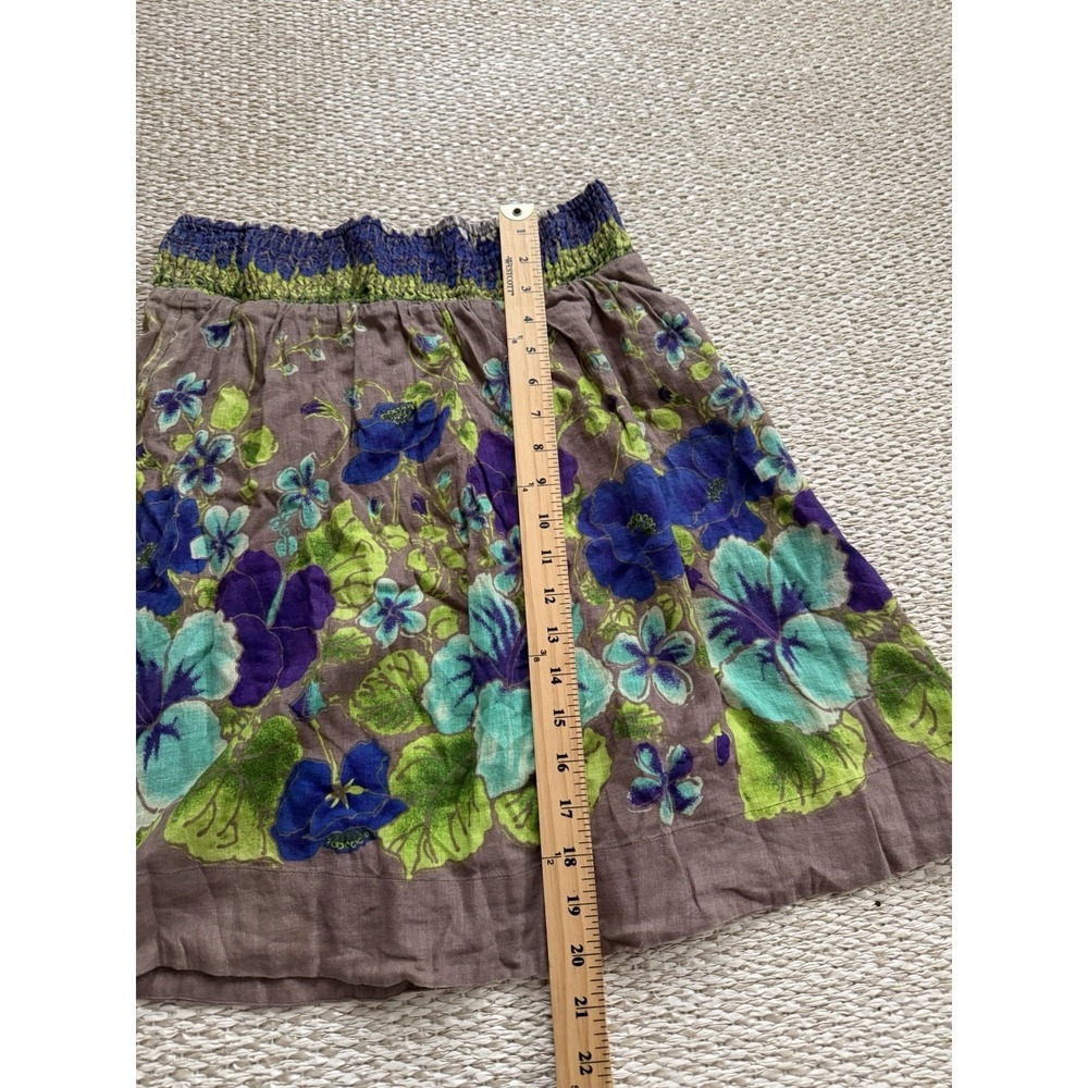 Free People Brown Skirt with Green and Blue Floral Print - Picture 5 of 7